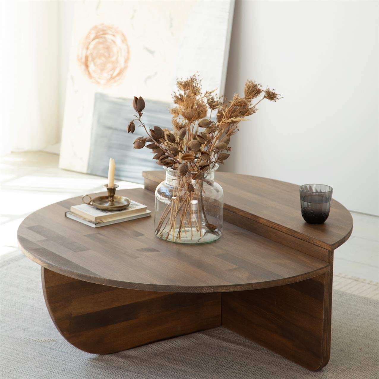 Amazon.com: FAWdecor Modern Solid Wood Coffee Table, Round